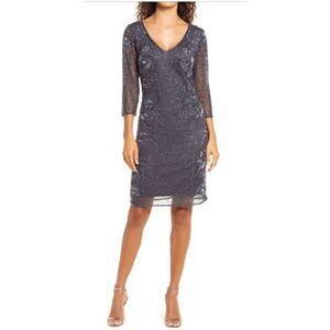 Pisarro Nights Beaded and Sequin Cocktail Dress